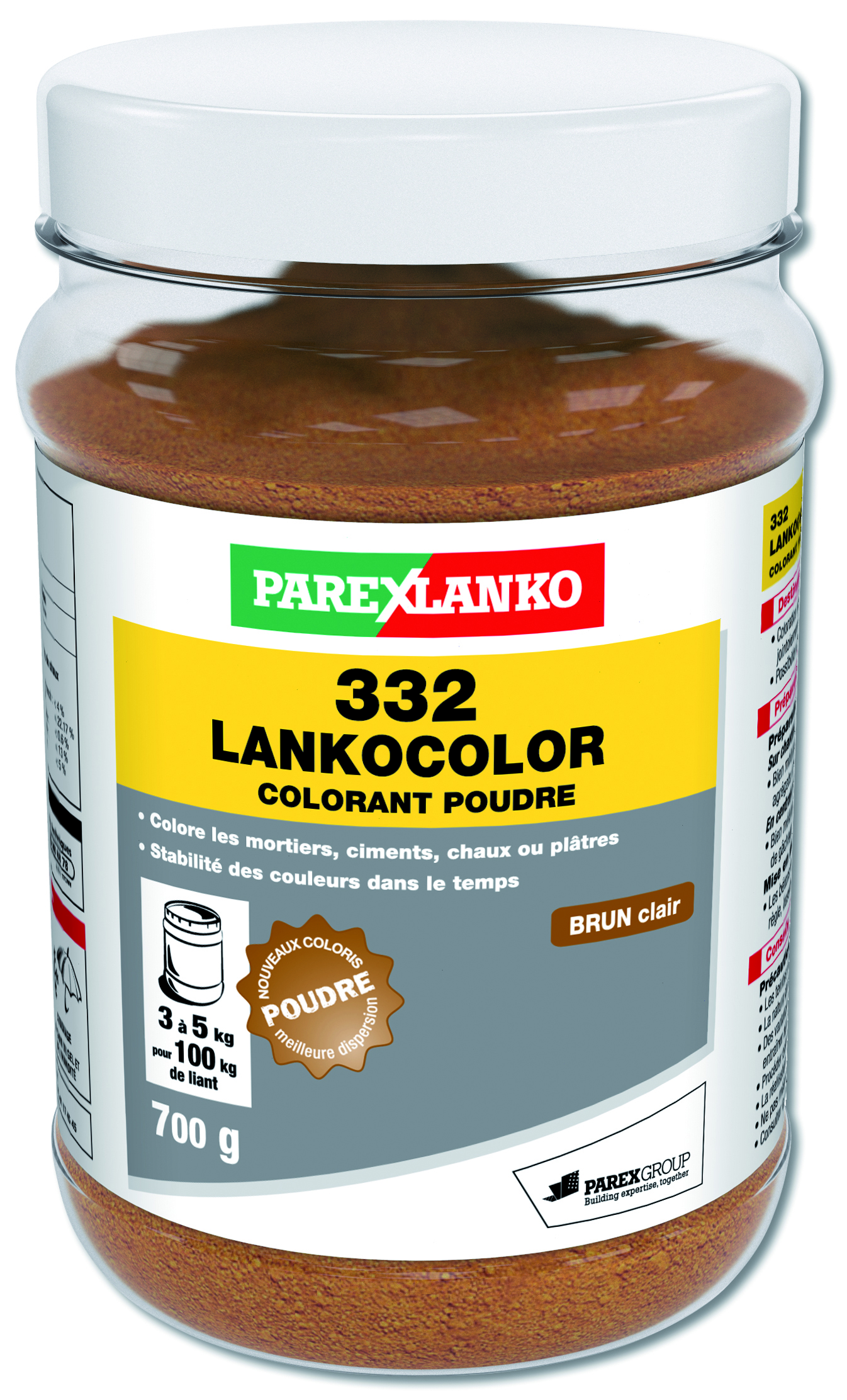 Colorant poudre beton et mortier brun clair