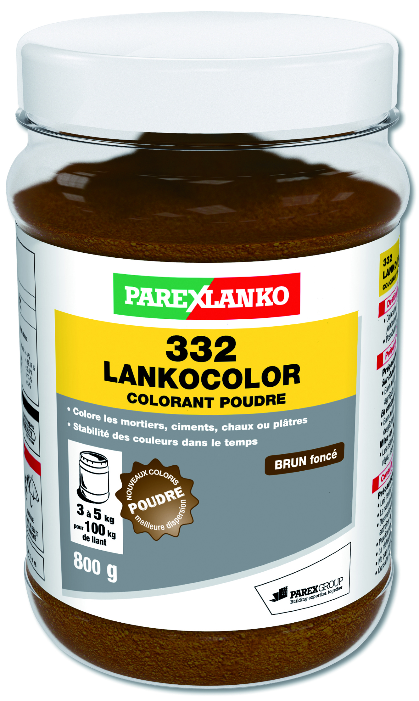 Colorant poudre beton et mortier ocre 800g.