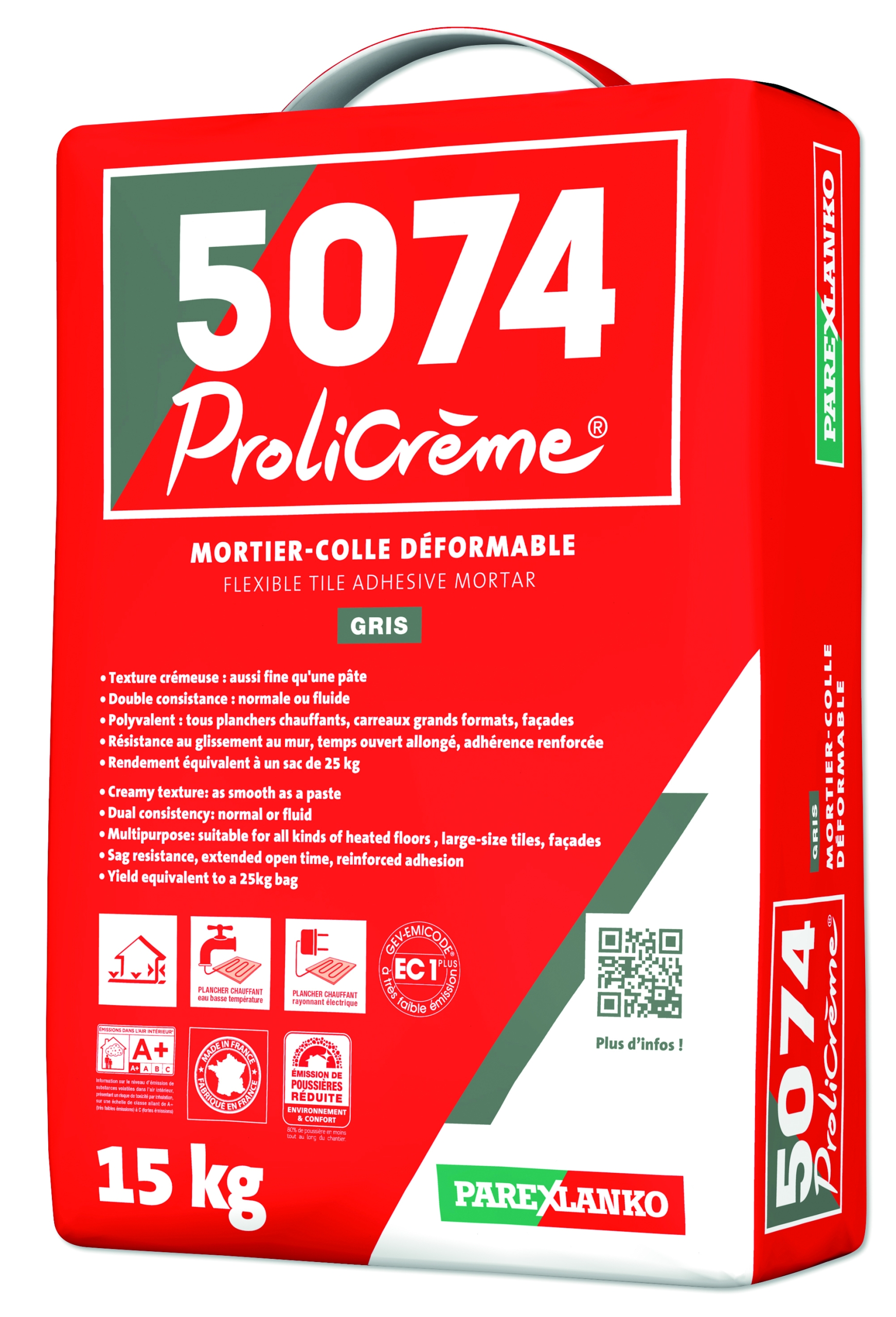 Prolicrème mortier colle gris