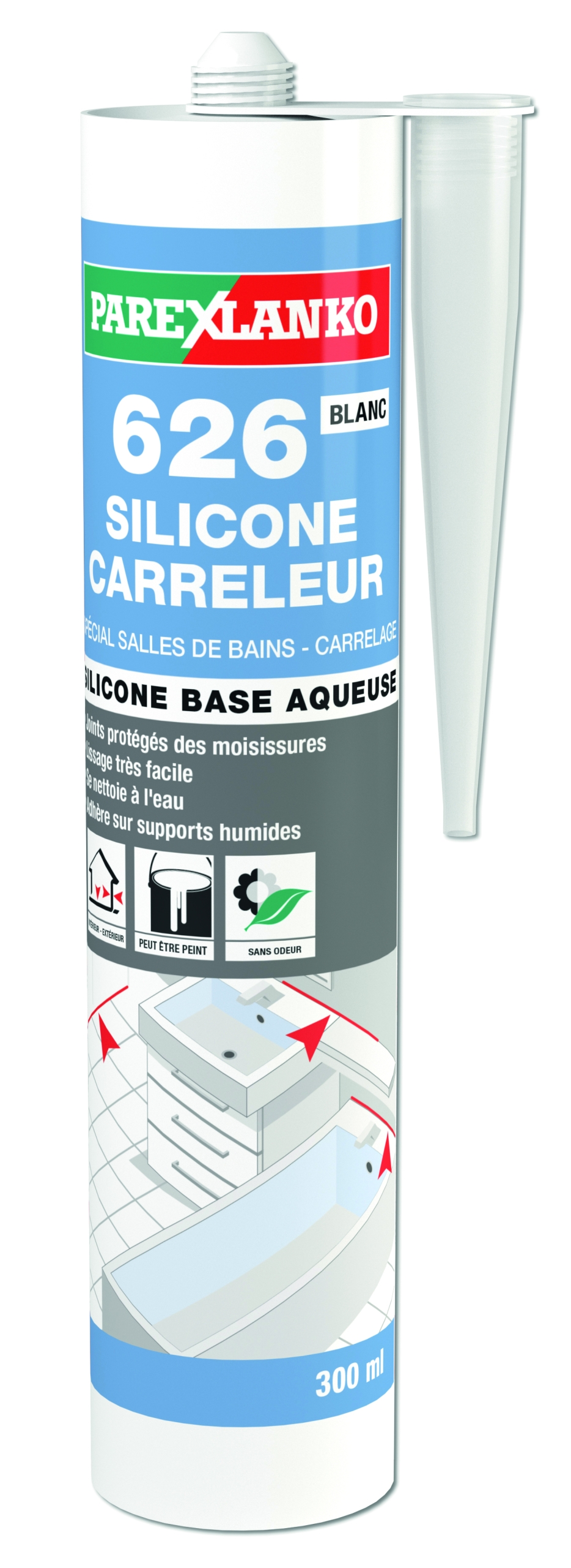 Silicone carreleur gris moyen 626 300 ml