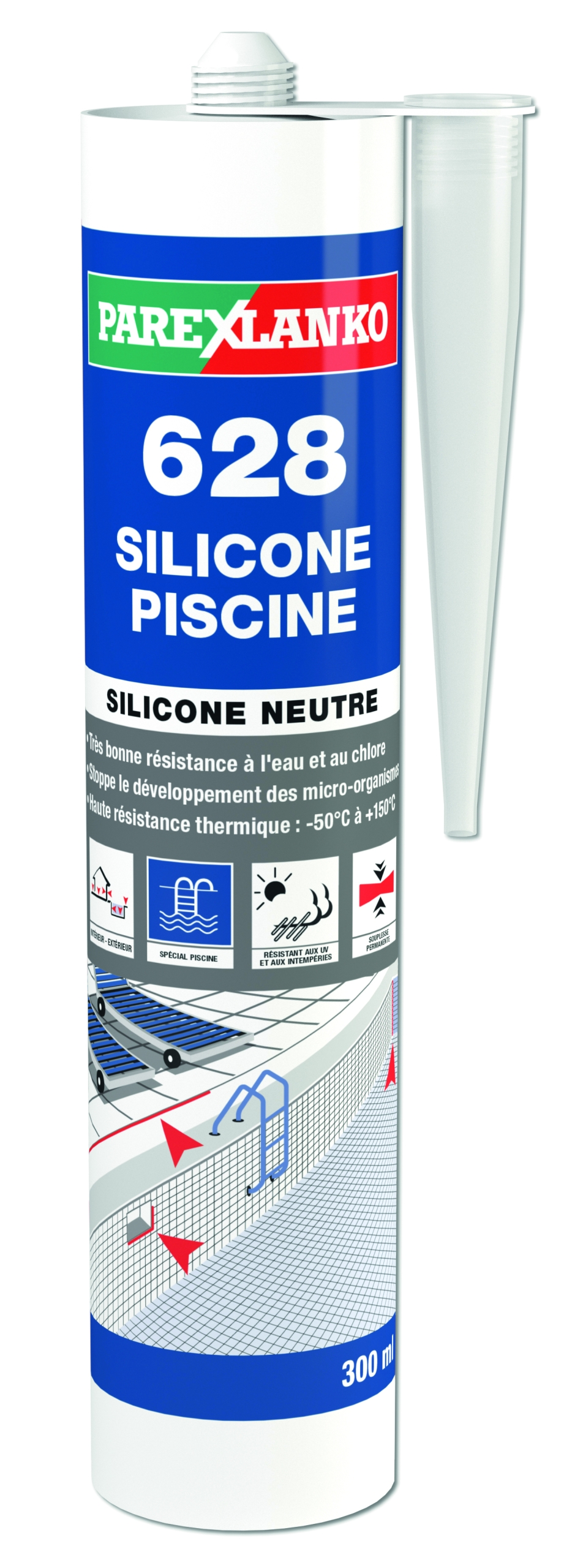 Silicone piscine – gris 300 ml
