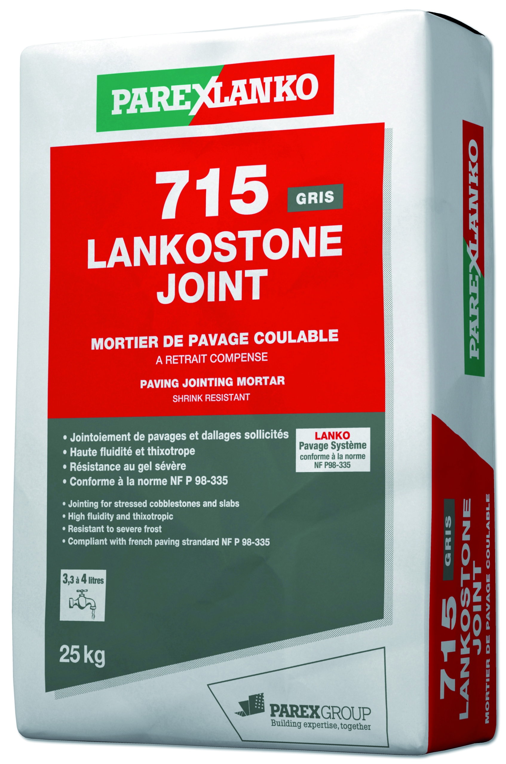 Mortier pavage lankostone joint gris 25 kg