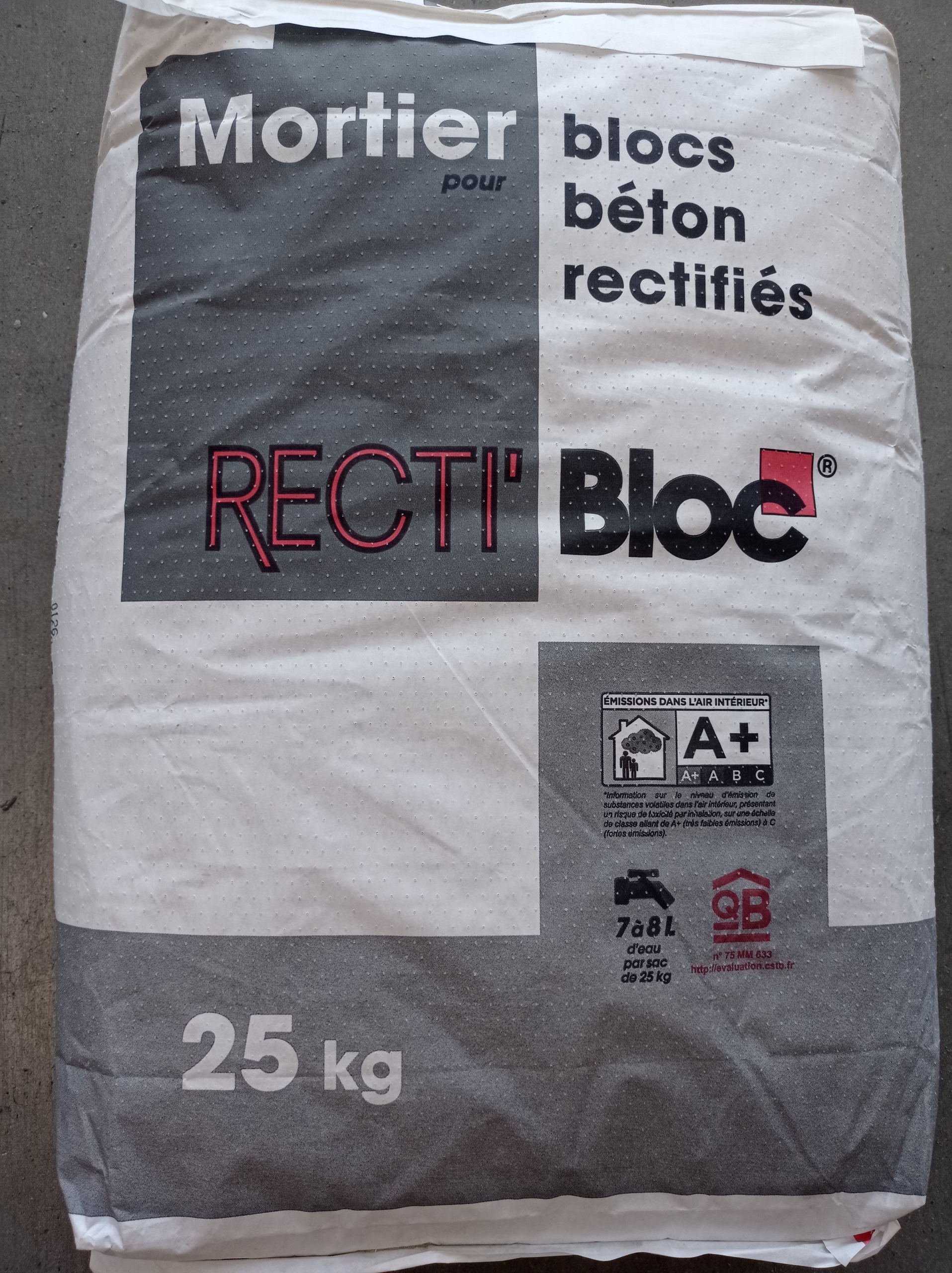 Colle pour agglo rectifiés recti&rsquo;bloc