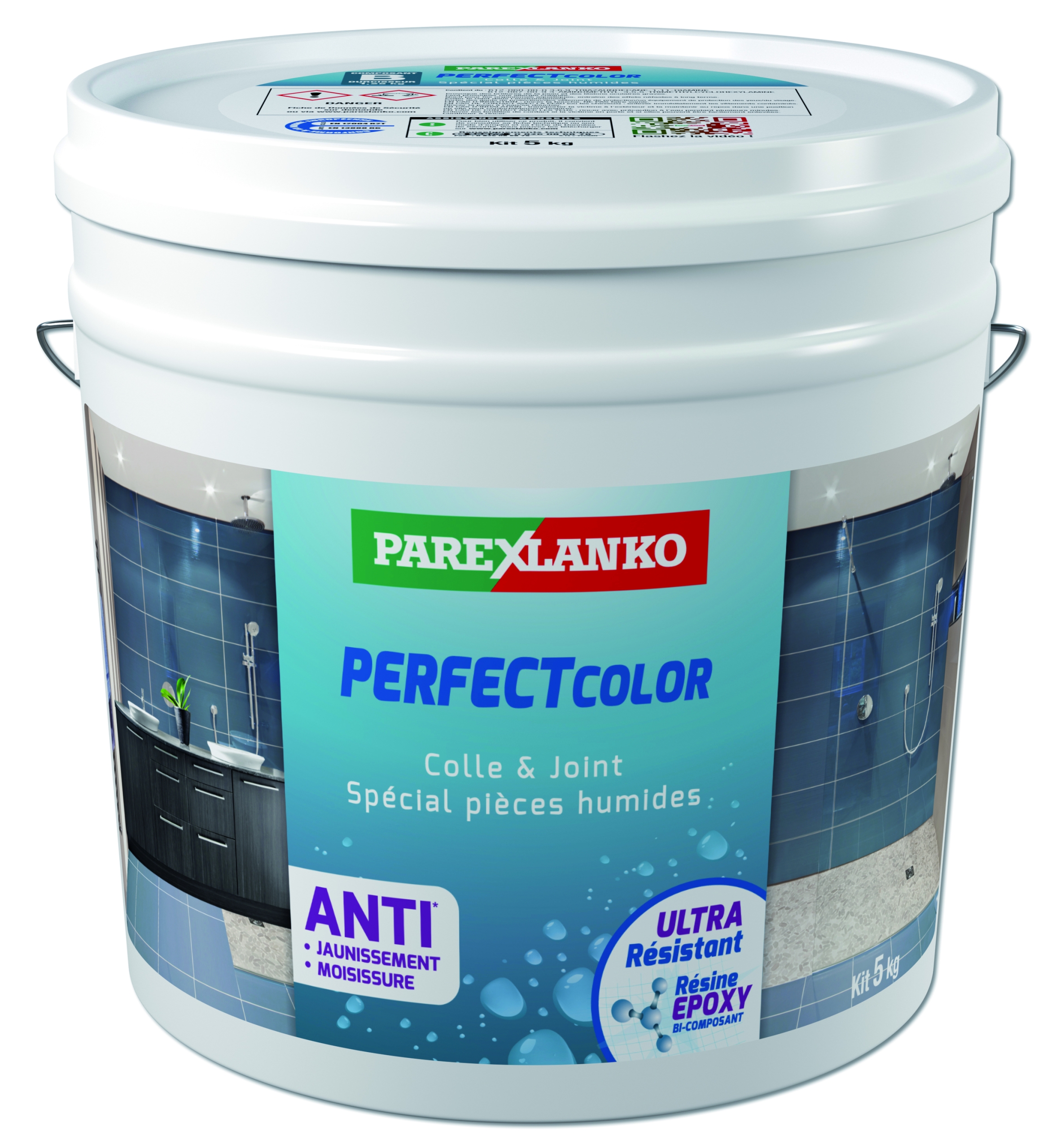 Ciment joint résine gris perle kit de 5 kg