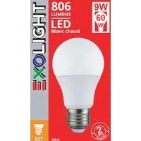 Ampoule led opale a60 e27 3000k 800l 9w