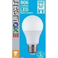 Ampoule led opale a60 e27 4000k 800l 9w