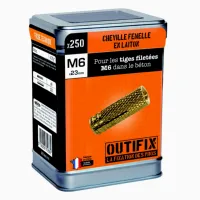 Cheville laiton 6 x 23 pour matériaux pleins