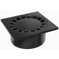 Siphon de cour en pvc noir anti-choc