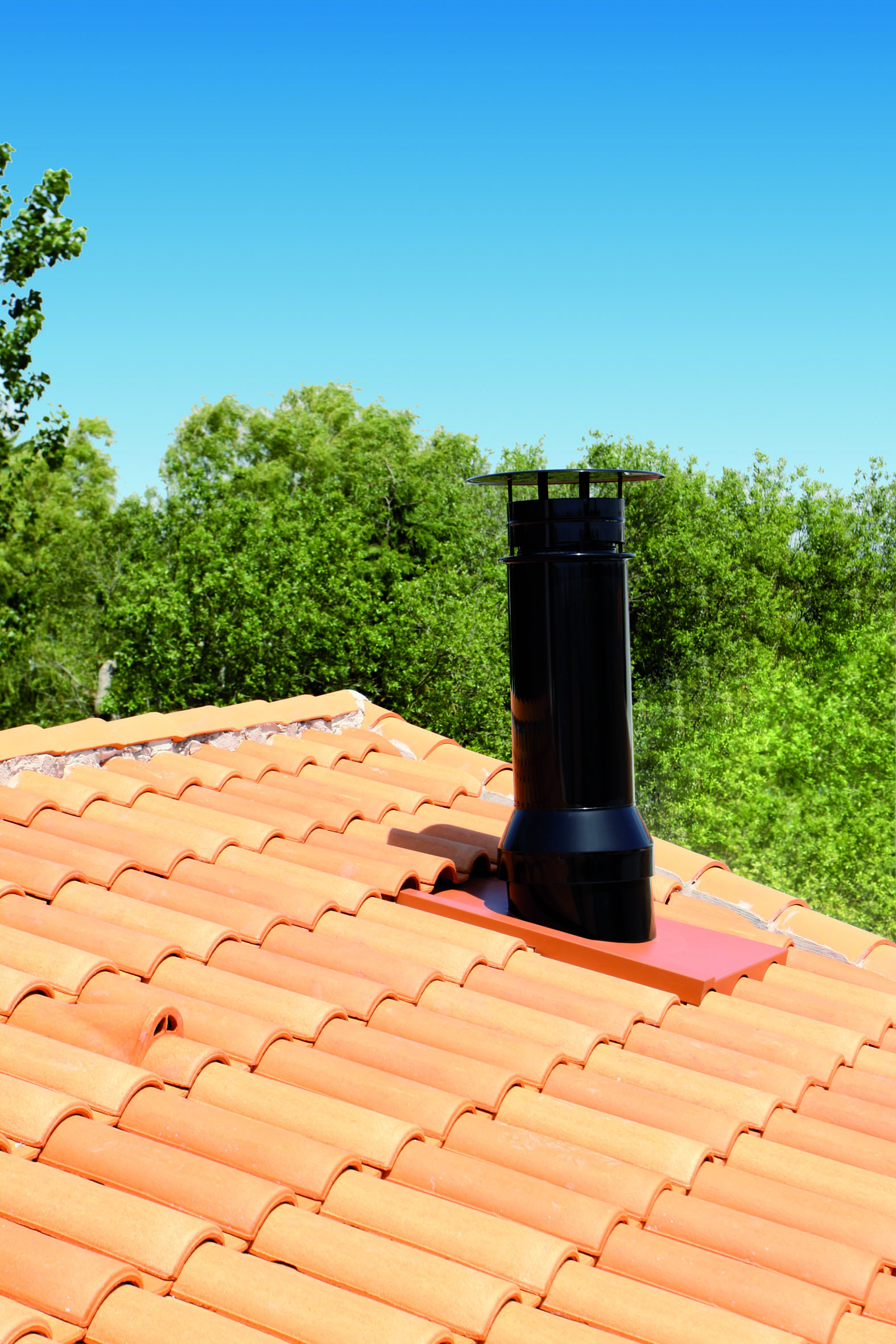 Sortie inox sti50 ø800 haut.800mm noir mat