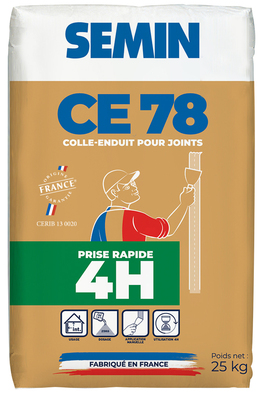 Enduit semin ce78 prise 4 h. sac de 25kg