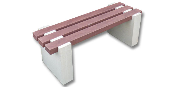 Banc grès rouge sahar long. 130cm