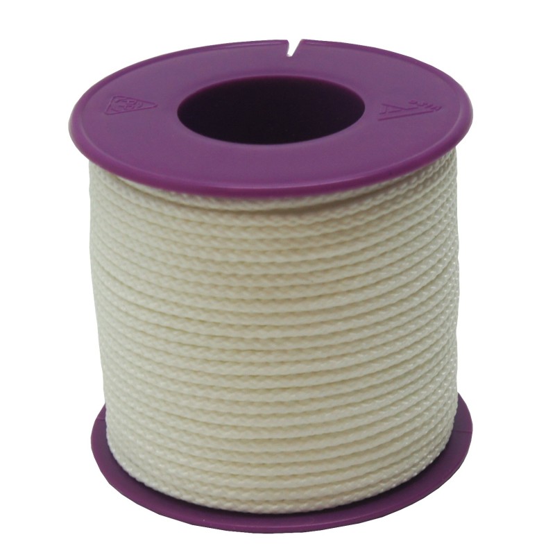 Bobinot tresse nylon – blanc  – ø 1 / l 70m